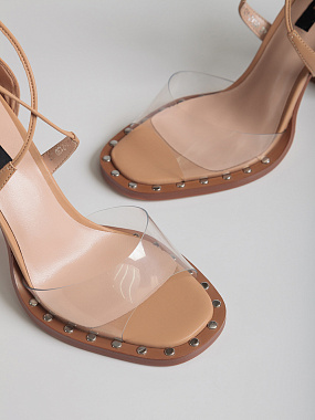 Босоножки на каблуке с силиконовыми вставками