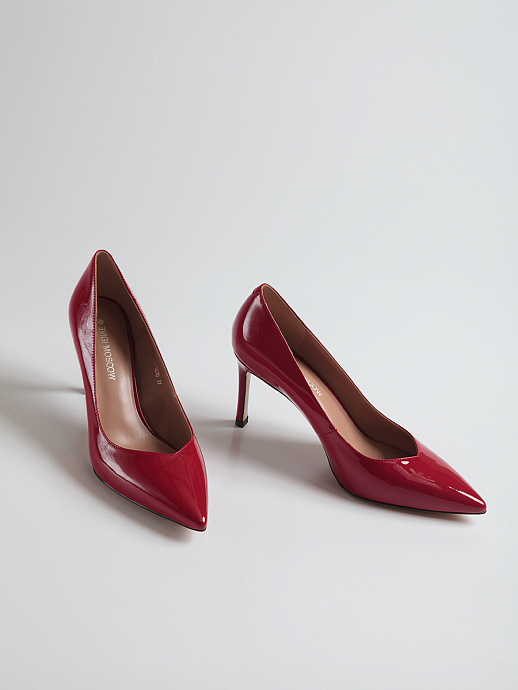 Красные Туфли Лодочки из натуральной лакированной кожи